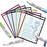 Rubex Dry Erase Pockets, Dry Erase Sleeves, Plastic