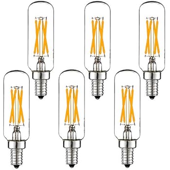 LiteHistory Dimmable t6 led bulb 40W Candelabra led 2700K Clear 400lm 4W e12 edison bulb 6Pack