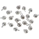 diyhub 20 Pcs Silver Volleyball Charms,Sports Ball Charms for Jewelry Making DIY Crafts Decor