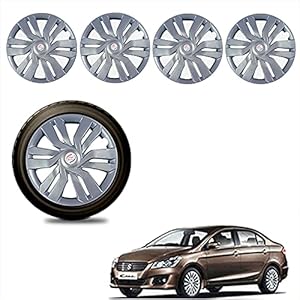 Autopearl Car Full Caps Silver 15inches Wheel Cover Compatible with- Ciaz