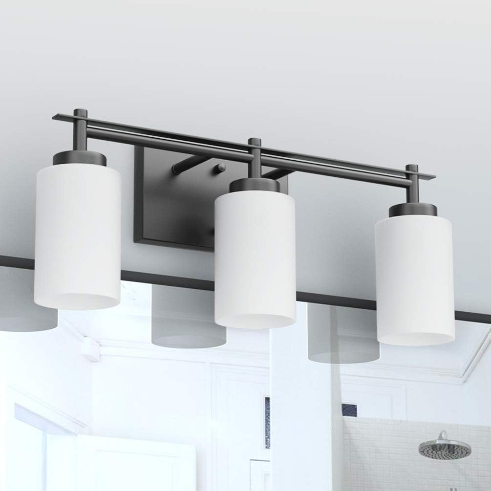 Black Vintage Vanity Light, Aipsun Bathroom Vanity Lighting Fixtures Industrial Vanity Light for Bathroom Black Wall Light Over Mirror(Exclude Bulb): Home Improvement