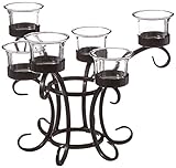 DC America WTC108 Wrought Iron Table Torchiere with Glass Cups