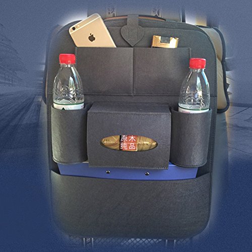 SEAHOME Felt Cloth Car Backseat Storage Bag Orangizer Vehicle Seat Food Holder Hanging Travel Truck Tissue Box Ipad Container with 6 Pockets