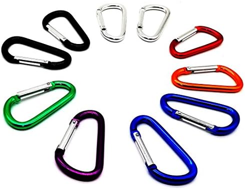 10PCS 3.0"/8CM Aluminum D Ring Spring Carabiner Clip Buckle,Premium Lightweight Durable Caribeaner Keychain Hook For Home,Outdoor,Camping,Rv,Hiking,Travling,Fishing and Keychain (Multi-Color1)