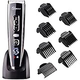 Cordless Clippers Hair Clippers for Men Hair Cutting Machine with Titanium Ceramic Blade,LED Display, Lithium Battery,Charger Stand,USB Rechargeable #Hatteker RFC-6618