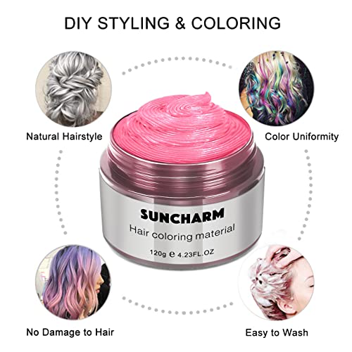 TEMPORARY HAIR WAX COLOR PINK WASHABLE COLORED HAIR DYE WAX HAIRSTYLE CREAM INSTANT COLORED HAIR MUD FOR WOMEN MEN