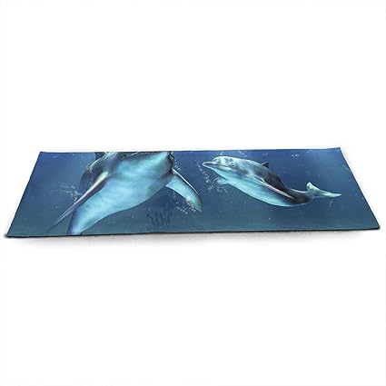 Amazon.com : CCRIM Two Dolphins Print Crystal Velvet Yoga ...