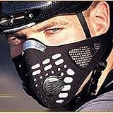 Hi-crazystore Black Respirator Mask Dust proof Mask With Filtered Activated Carbon Filtration Exhaust Gas Anti Pollen Allergy PM2.5 Half Face Mask