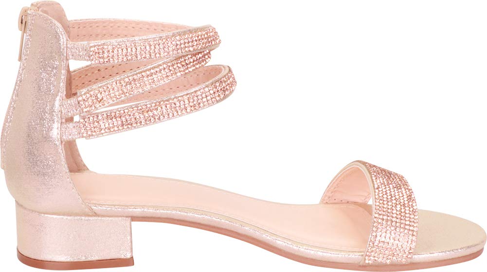 Cambridge Select Women's Open Toe Single Band Crisscross Ankle Strappy Crystal Rhinestone Low Chunky Block Heel Dress… - Image 5