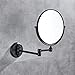 Rozin Wall Mounted Bathroom Folding Beauty Makeup Mirror Dual Sided with 3X Hairdressing Magnifer Black Color
