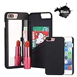 IPhone 7 Plus Case,Iphone 8 Plus Case, [3D Mirror Series] Cards Holder Kickstand Wallet Style Flip Back Cover Protective Case for iPhone 7/8 Plus 5.5 Inch (Black)