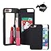 iPhone 7 Plus Case,iPhone 8 Plus Case, [3D Mirror Series] Cards Holder Kickstand Wallet Style Flip Back Cover Protective Case for iPhone 7/8 Plus 5.5 Inch (Black)