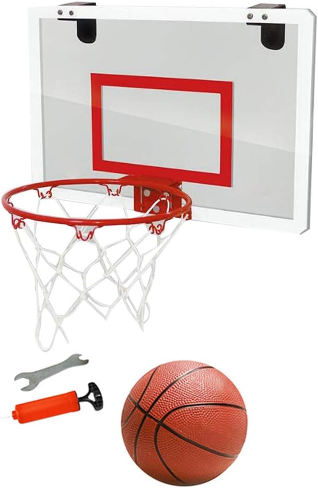 Panzisun Mini Basketball Hoop with Ball Pump Over-The -Door Small Basketball Toy Set Ball Match Game Supplies for Dorm Bedroom Game Room Office Gifts Chirldren Kids Adults (B)