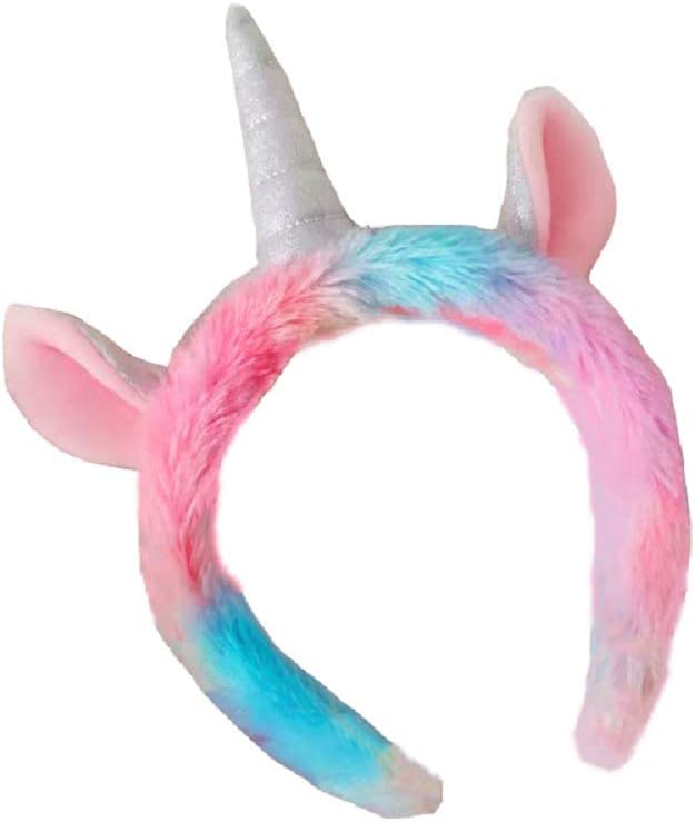 Modi Non-Skid Fluffy Rainbow Unicorn Slippers,Cozy Blinders,Fluffy Drawstring Bags,Plush Head Bands for Women Indoor,Gifts for Girls …