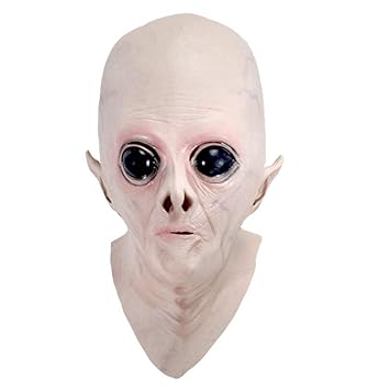 ASOSMOS Halloween Creepy Vinyl UFO Alien Kopf Maske Cosplay Partei Liefert