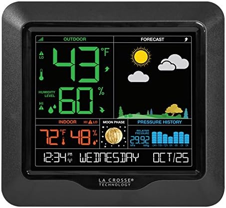 La Crosse Technology S84107-INT Color Forecast Station, Black