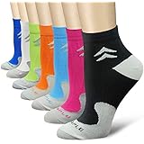 QUXIANG Compression Socks for Women & Men Circulation (3/6/7 Pairs) Arch Support Low Cut Ankle Compression 15-20 mmHg is Best for Running Gym, Sports, Crossfit, Flight Travel, Cycling (Multi 03,L/XL)