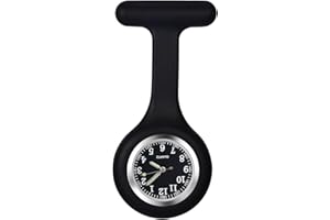 OIDEA Silicone Nurse Watch Brooch: Luminous Clip On Fob Watch Lapel Quartz Hanging Pocket Badge Watches with Second Hand for Doctor Nurse