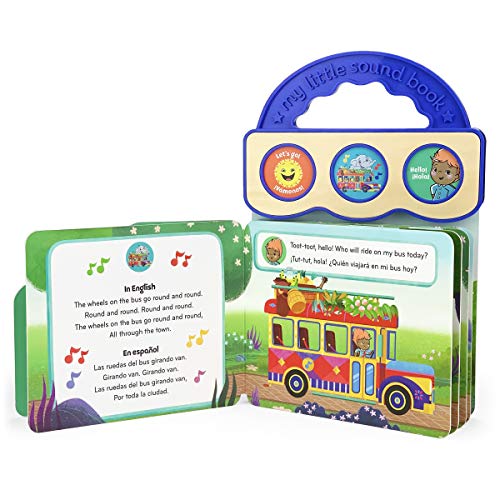 Canticos The Wheels on the Bus/ Las Ruedas del Autobús -Bilingual / Bilingüe 3-Button Sound Board Book for Babies and Toddlers (English and Spanish Edition) (Nick Jr. Canticos)