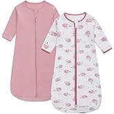 Miracle Baby Long Sleeve Sleep Sack 2-Pack, 100% Cotton Wearable Blanket Baby Sleeping Bag for Newborn Infant Toddler