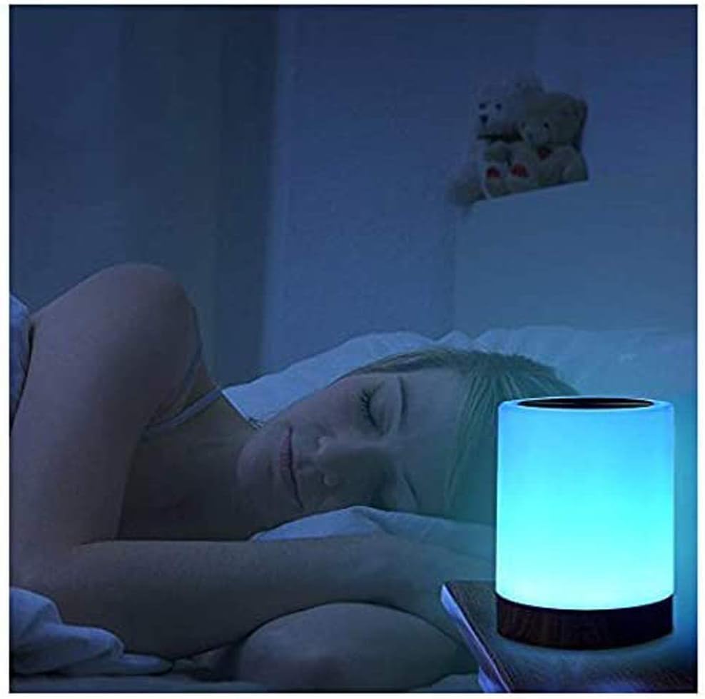 ROYFACC Night Light Touch Sensor Lamp Bedside Table Lamp for Kids Bedroom Rechargeable Dimmable Warm White Light + RGB Color Changing: Home Improvement