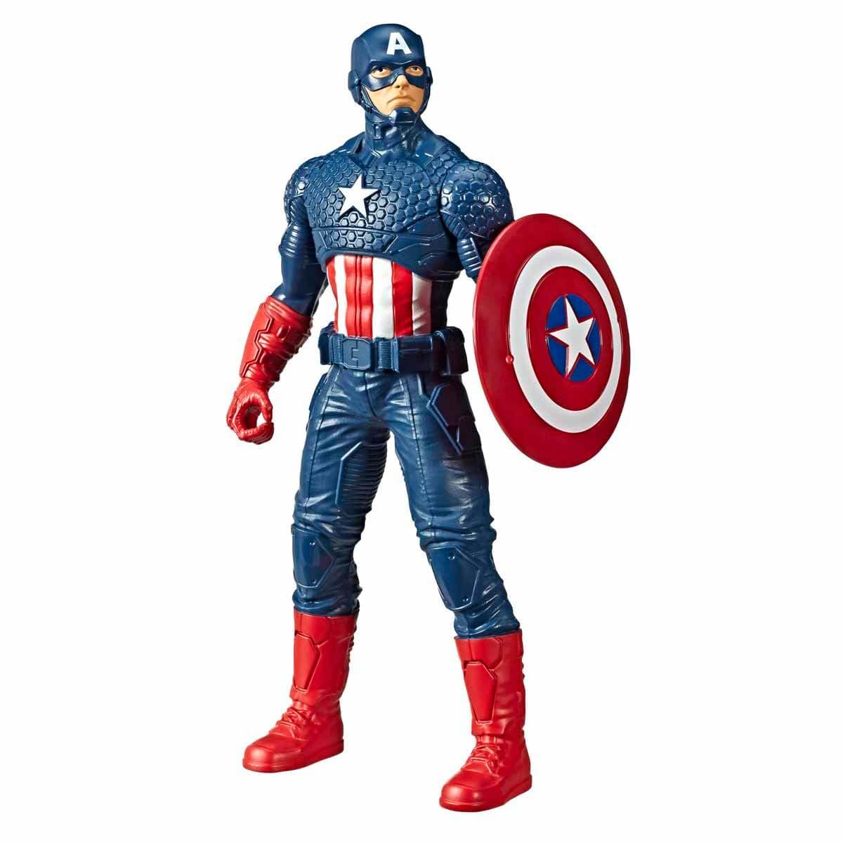 Marvel Avengers Captain America Figure 9.5-inch Scale Action Figure Toy, Comics-Inspired Design, Includes Shield Accessory, For Kids Ages 4 and Up