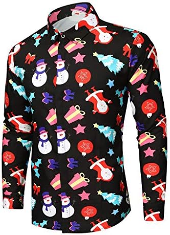 Men Women Casual Snowflakes Santa Candy Printed Christmas Shirt Top Blouse