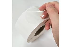 DOXRTEI 1000 Pcs Clear Round Stickers, 1-in Waterproof Clear Circle Sticker Transparent Self Adhesive Envelope Seal Sticker Labels for Gift Packaging, Mail,Boxes