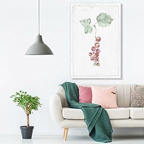 Canvas Wall Art - Hand Drawn Red Baby Tomato Vine Tree Minimal Fruit Series Artwork - Giclee Print Gallery Wrap Modern Home Art Ready to Hang - 12x18 inches