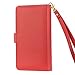 iPhone 5s Case,iPhone SE Case,iPhone 5 Case,by Ailun,Two-in-One PU Leather Wallet Case,Magnetic Detachable TPU Back Cover&Multiple Card Slots Cash Compartment,Wrist Strap[Red]