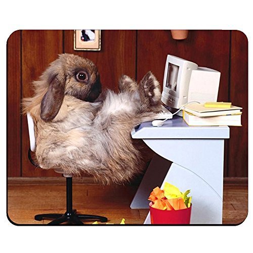 Funny Cute Animal Rabbit Bunny Personalized Custom Gaming Mouse Pad Rubber Durable Computer Desk Stationery Accessories Mouse Pads For Gift MP0534