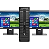 HP 800 G1 Small Form Desktop Computer Tower Bundle Package (Intel Core i5, 8GB Ram, 1TB HDD, Dual 19 Inch LCD Monitor (Brands may vary), WIFI, DVD-RW - Windows 10 Pro (Renewed)