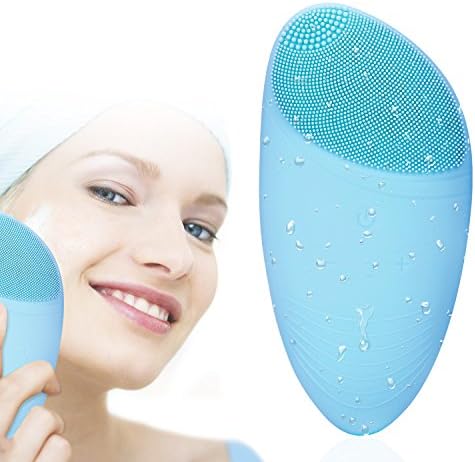Anti-ageing Sonic Facial Cleansing Brush, Yevita Face Brush Silicone Electric Massager Waterproof Blackhead Remover, Gentle Exfoliating Deep Cleaning, Handheld Spa Scrubber for Face &amp; Neck &amp; Body