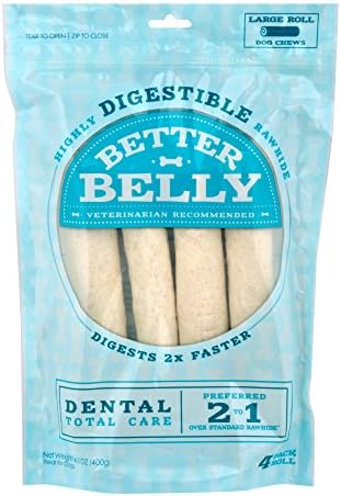 Better Belly Large Rawhide Total Dental Care Dog Chews 14.1 OZ Large