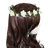 Dreamlily Women's Flower Festival Wedding Hair Wreath BOHO Floral Headband BC09(Ivory)