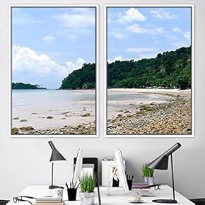 signwin 2 Piece Framed Canvas Wall Art Coastal...