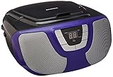Sylvania Portable CD Player Boom Box with AM/FM Radio (Purple)