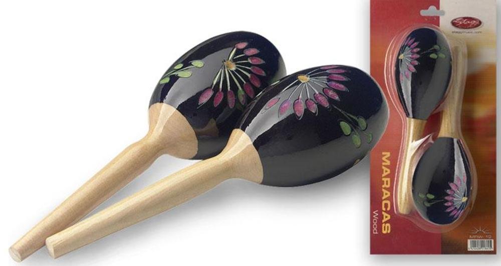 Stagg MRW-19 Wooden Maracas 19cm , Black