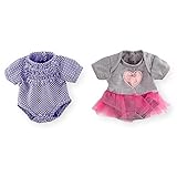 You & Me 2-Pack Bodysuit Set for 12-14 inch Dolls - Dots and Tutu