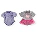 You & Me 2-Pack Bodysuit Set for 12-14 inch Dolls - Dots and Tutu