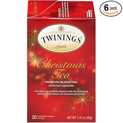 Twinings Of London Christmas Black Tea 20 Tea Bags Pack Of 6