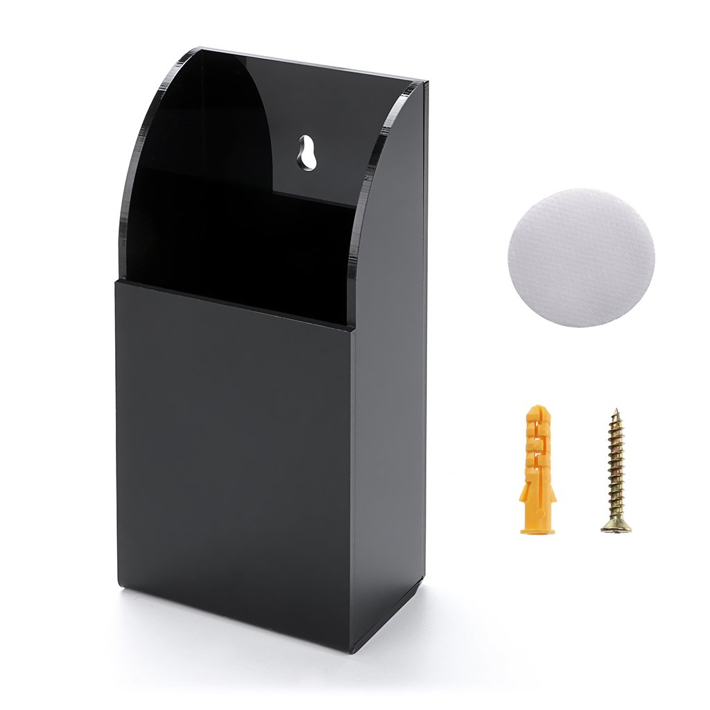 Hipiwe Wall Mount Remote Control Holder Clear Acrylic Media Organizer Storage Box Coffee Table And Nightstand Convenient Remote Control Caddy One Compartment Office Products Dprd Tasikmalayakab Go Id