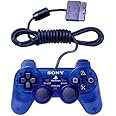 Sony Playstation 2 Dualshock 2 Analog Wired Controller SCPH-10010 - Ocean Blue (Renewed)