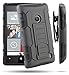 Lumia 520 Case, RANZ BLACK Rugged Impact Armor Hybrid Kickstand Cover with Belt Clip Holster Case For Nokia Lumia 520 (AT&T)