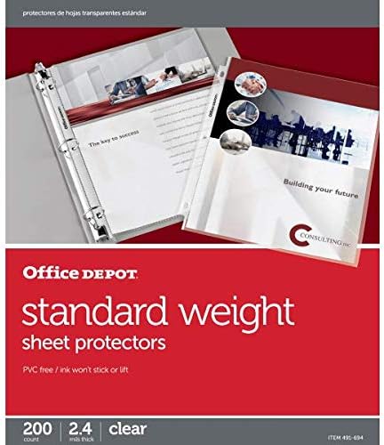 Amazon Com Office Depot Standard Weight Sheet Protectors 8 1 2in X 11in Clear Pack Of 200 Od491694 Office Products