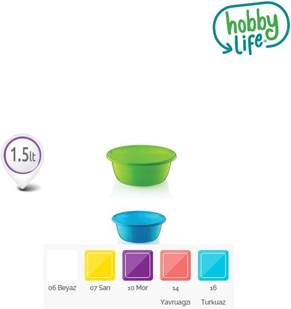 High Grade Quality 1.5 Litre White Round Plastic Washing Up Bowl