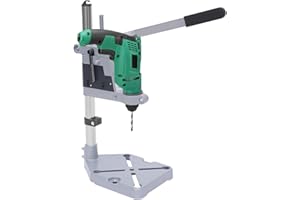 NOLANTISI Drill Press Adapter For Hand Drill, Floor Drill Press Table, Portable Drill Guide, Aluminium Alloy Drill Stand, With Drill Press Vise (Silver)