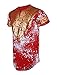 SCREENSHOTBRAND-730 Mens Hipster Hip-Hop Premium Tees - Stylish Longline Side Zipper Fashion T-Shirt Dashiki Gold Print - Red - Xlarge