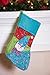 Clever Creations Plush Snowman Patchwork Christmas Stocking Red, Blue and Green Design | Stuffed Dimensional Face, Hat and Tie | Soft Embroidered Cloth | Festive Holiday Décor | Measures 16.5”