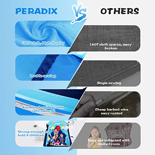 Peradix Castle Play Tent Toy, Kids Prince Pop Up Tent Playhouse Birthday Gift for Boys Girls Children Toddlers Indoor and Outdoor Games with carrying Case(Blue)